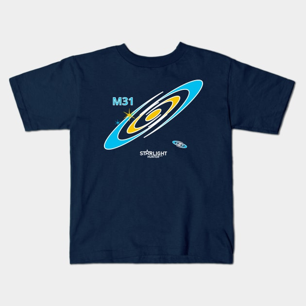 Andrómeda Galaxy M31 Kids T-Shirt by StarlightHunter.com